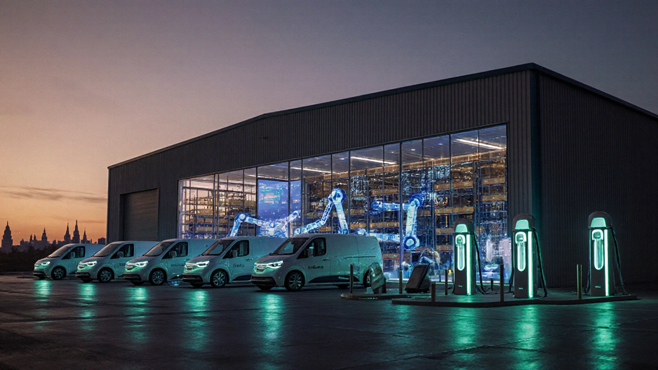 Электромобили и микросклады в современном логистическом центре.