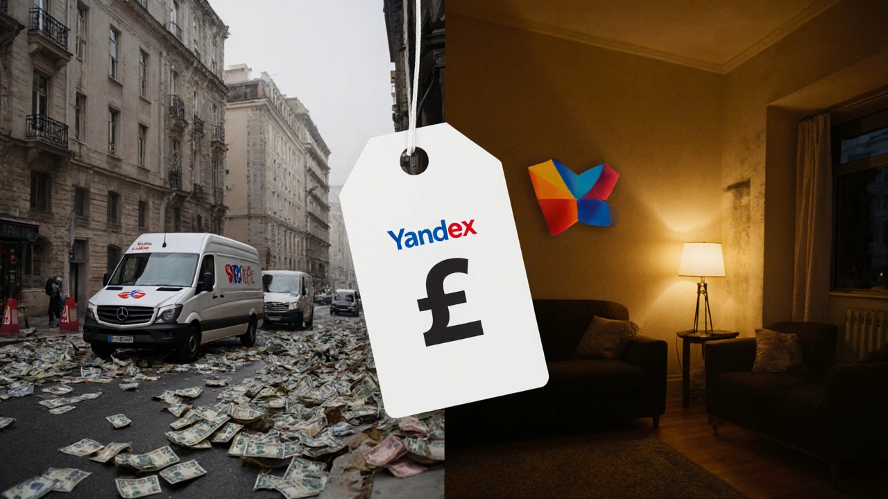 Плавающая ценовая метка в форме дивана над двумя контрастными сценами: безопасная и рискованная перевозка.