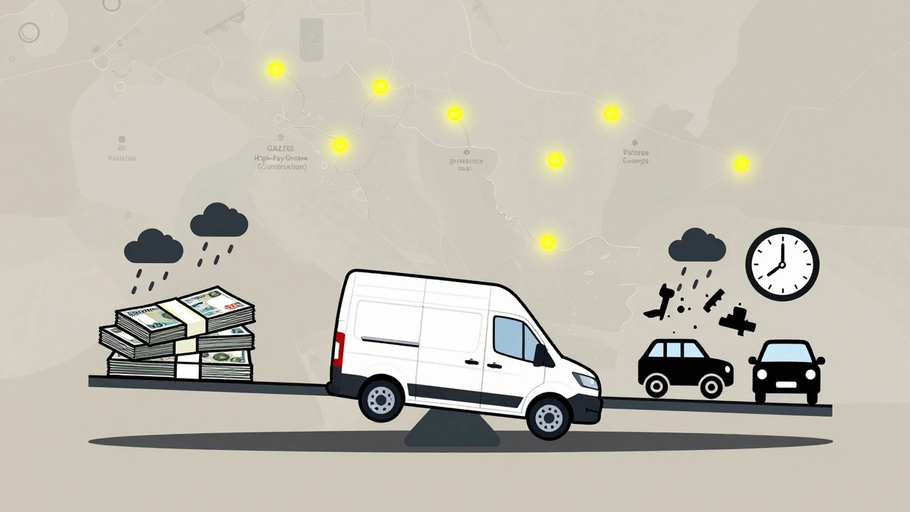 ГАЗЕЛЬ на весах: одна сторона — доход от крупных заказов, другая — расходы и трудности.