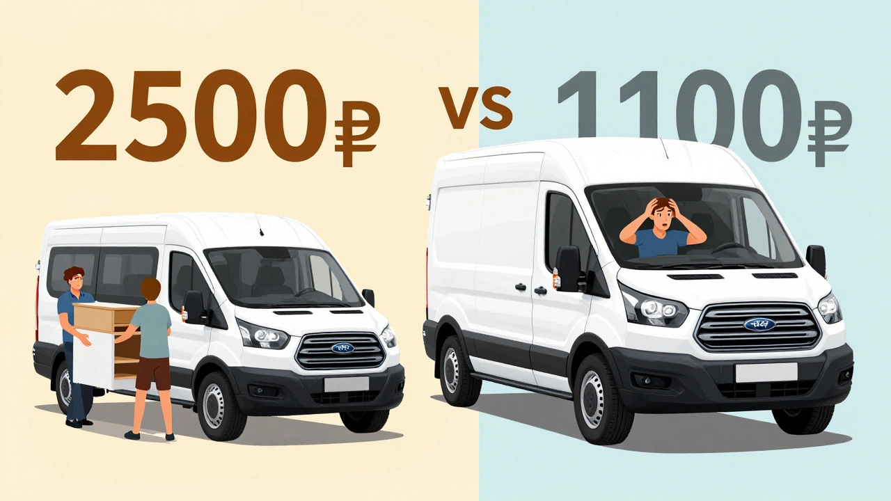 Сравнение маленькой ГАЗели и большого фургона с ценами на перевозку мебели.