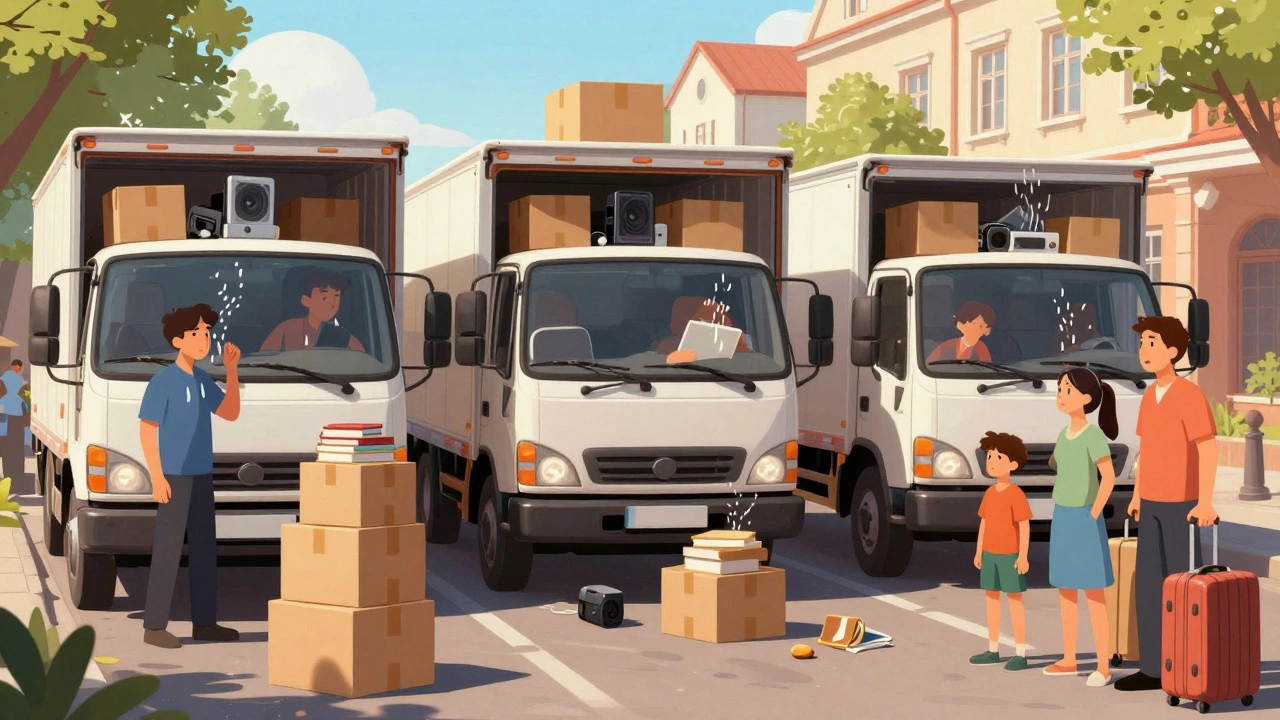 Переезд в августе: три грузовика в очереди, жара, уставшие грузчики и испорченные коробки.