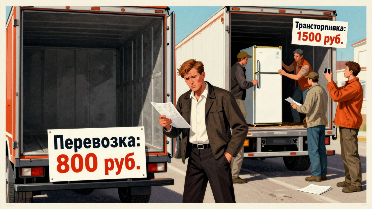 Клиент стоит рядом с пустым грузовиком, в то время как другая команда выполняет полную доставку с документами и фотоотчетом.