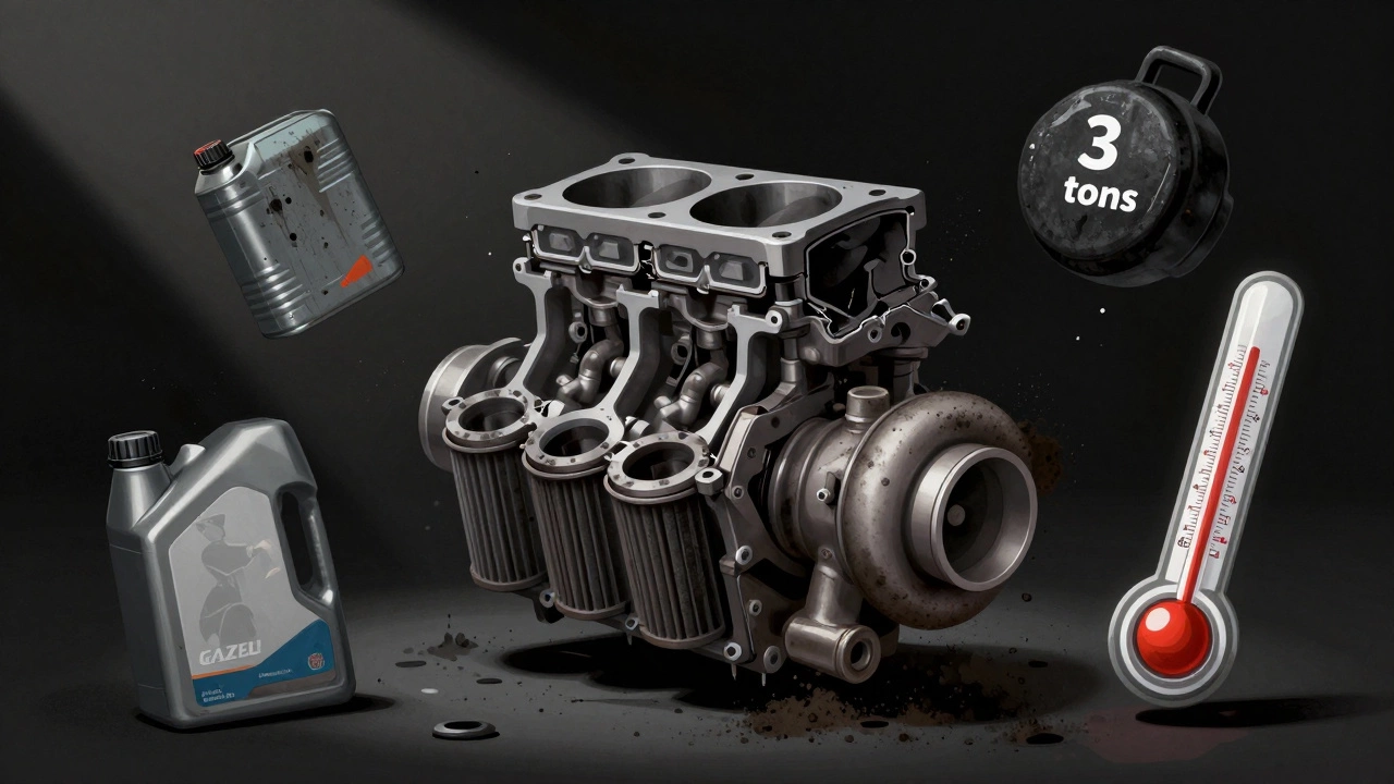 Поврежденный двигатель Газели с признаками неправильного обслуживания: грязное масло, перегруз и перегрев.
