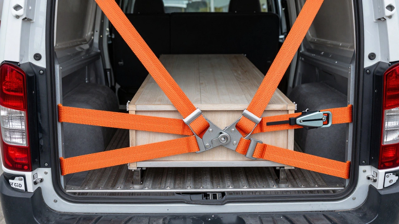 Стяжные ремни-рэтчеты, надежно фиксирующие мебель в кузове Газели