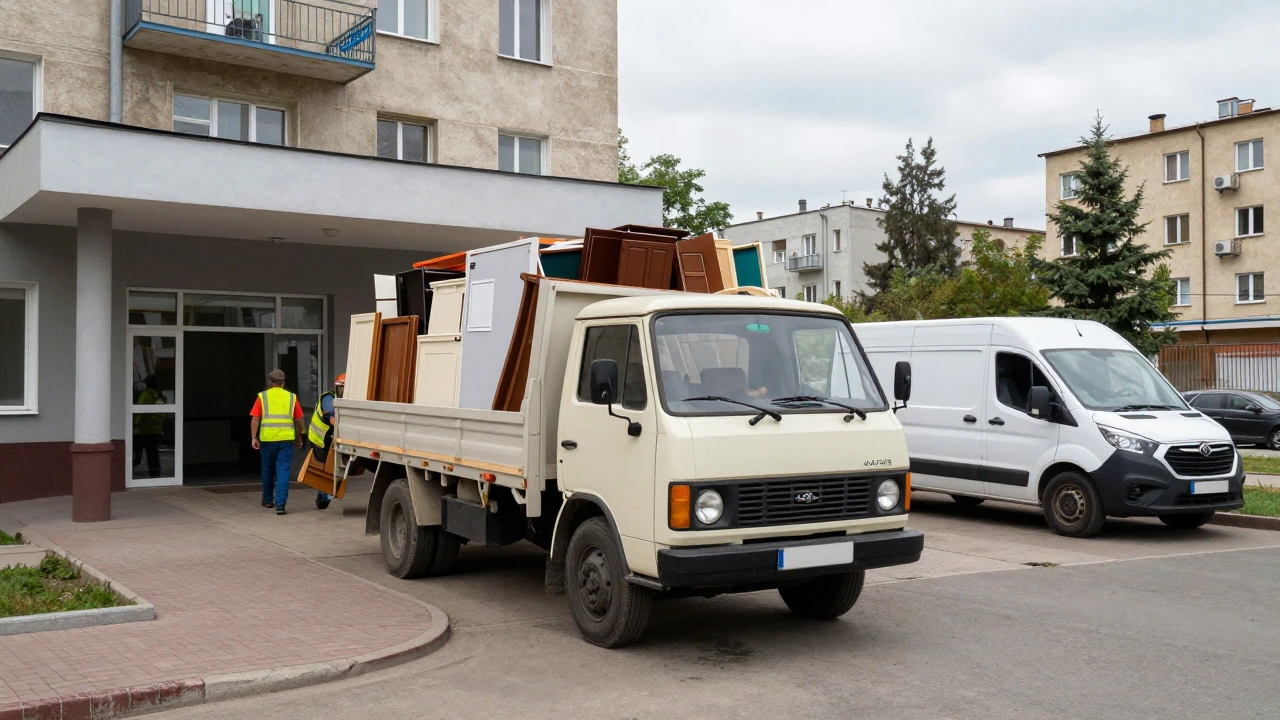 Контраст старой и новой Газели при переезде в городском районе
